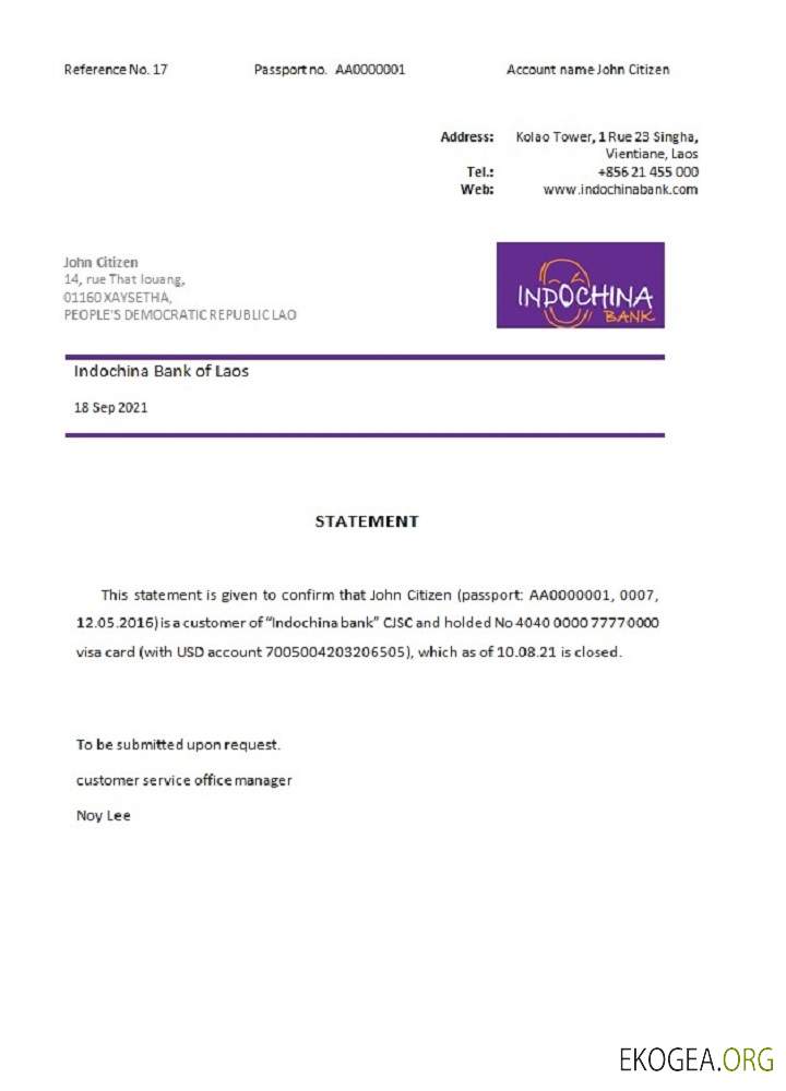 Laos , Indochine Bank , closure référence